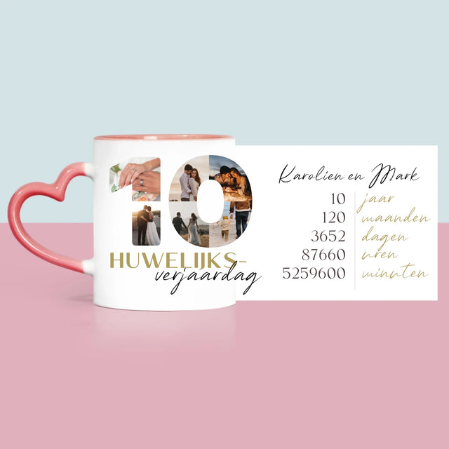 Woord Van Foto'S: 10De Huwelijksverjaardag - Mok