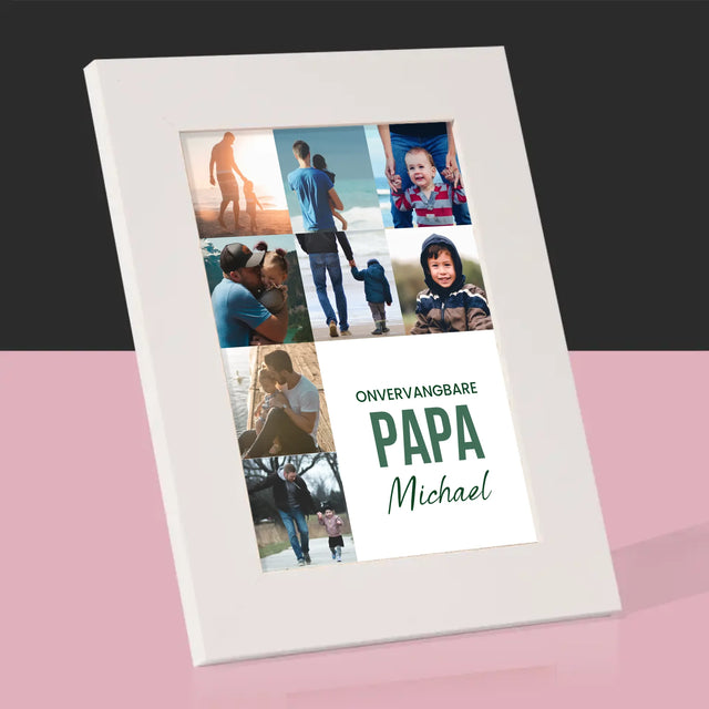 Fotocollage: Onvervangbare Papa - Fotokader (Horziontaal)