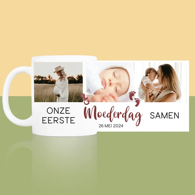 Fotocollage: Onze Eerste Moederdag Samen - Mok