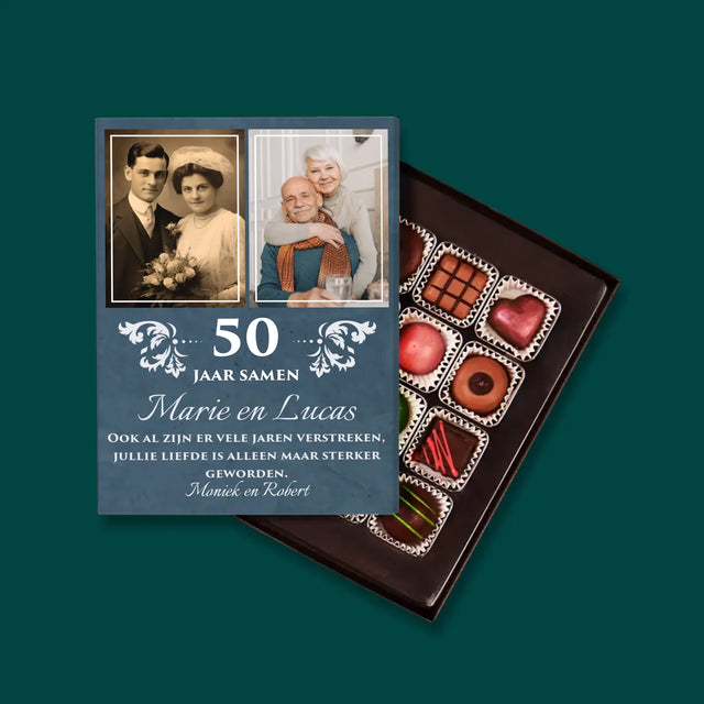 Fotocollage: Jarenlang Samen - Pralines