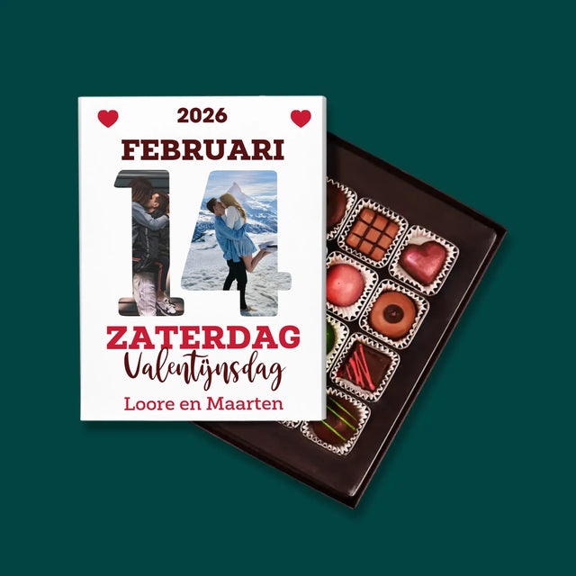 Woord Van Foto'S: Valentijnsdag Kalenderblad - Pralines