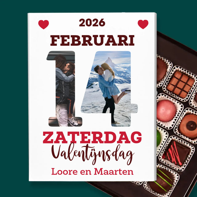 Woord Van Foto'S: Valentijnsdag Kalenderblad - Pralines