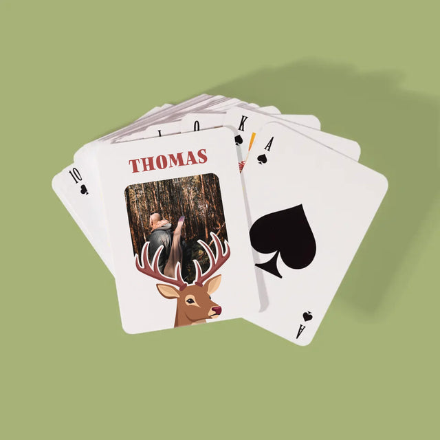 Zdjęcie I Podpis: Jeleń - Karty Do Gry | DE