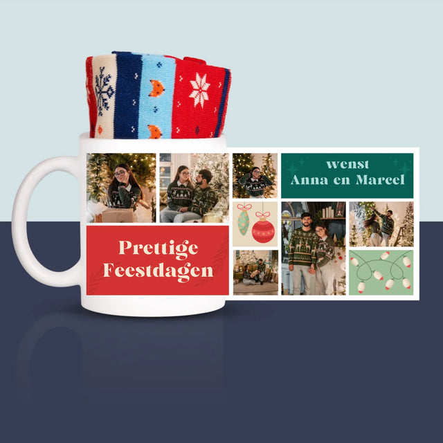 Fotocollage: Kerst Foto'S - Wintersokken In Een Mok