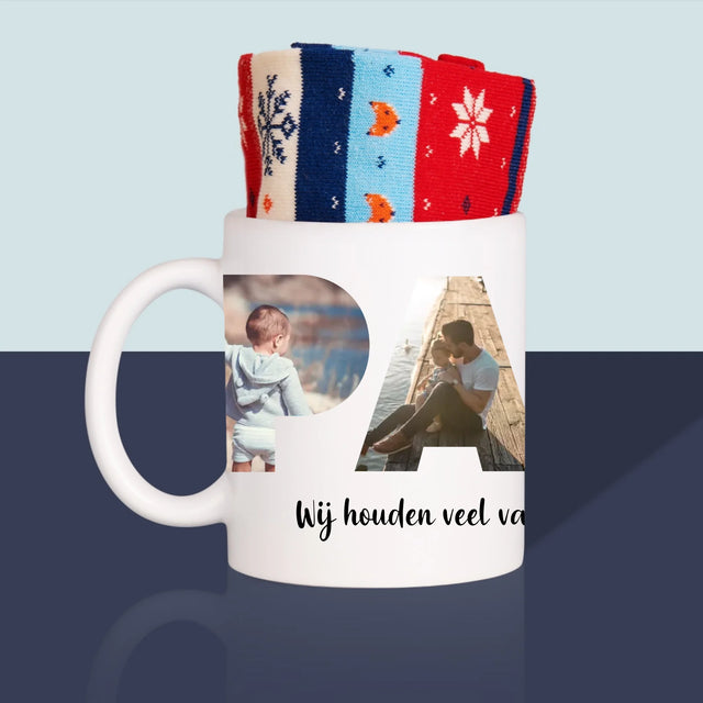 Woord Van Foto'S: Papa - Wintersokken In Een Mok