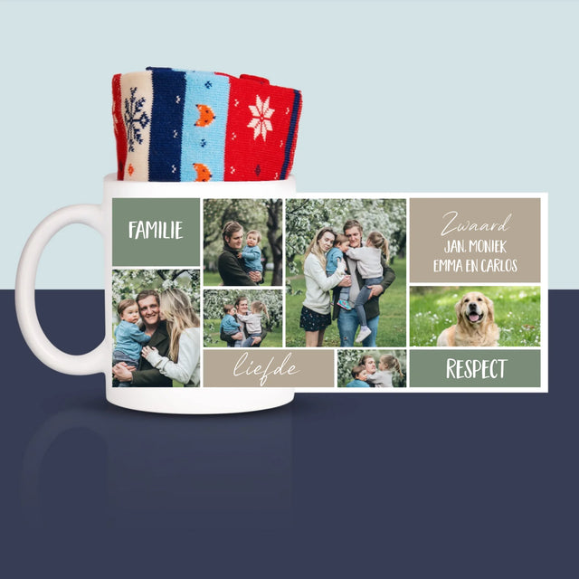 Fotocollage: Collage Familie - Wintersokken In Een Mok