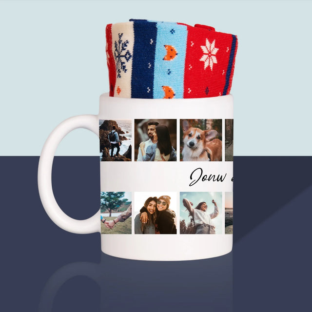 Fotocollage: 14 Foto'S - Wintersokken In Een Mok