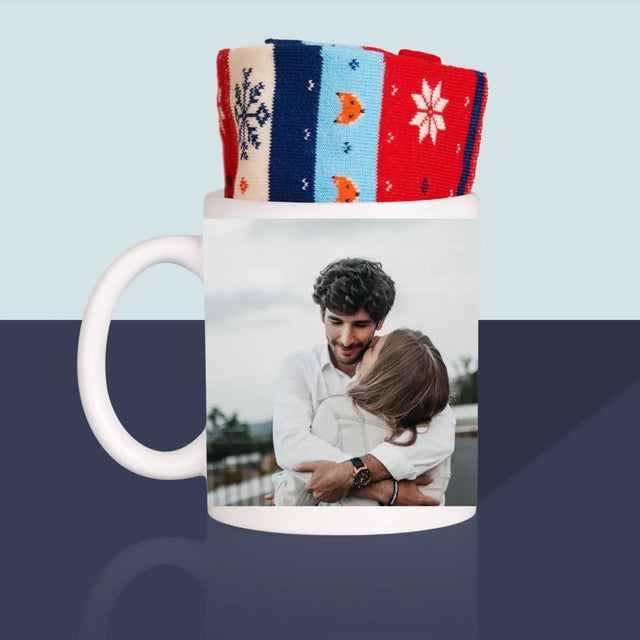 Fotocollage: 2 Foto'S - Wintersokken In Een Mok