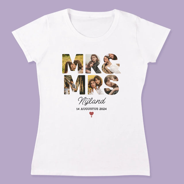 Woord Van Foto'S: Mr&Mrs - T-Shirt Voor Koppels