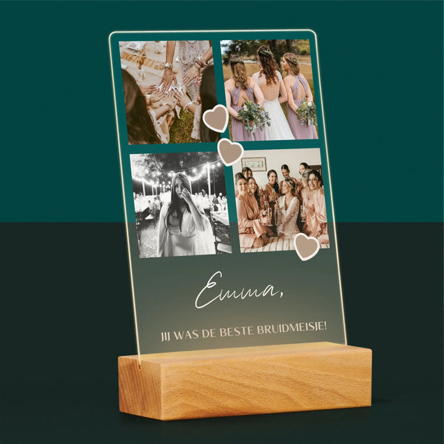 Fotocollage: Bedankt Collage, Bruidsmeisje - Afdruk Op Acrylglas (Verticaal)