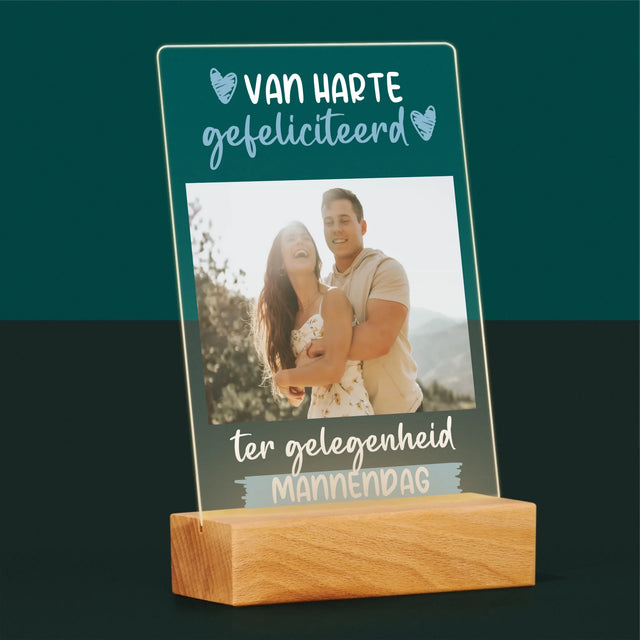 Foto En Handtekening: Wensen Voor Mannendag - Afdruk Op Acrylglas (Verticaal)