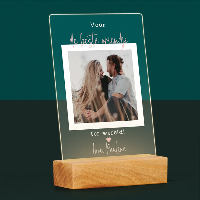Foto En Handtekening: Voor De Beste Vriendje - Afdruk Op Acrylglas (Verticaal)