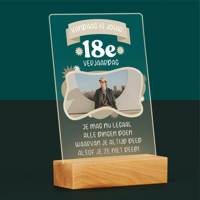 Foto En Handtekening: Legale Verjaardag - Afdruk Op Acrylglas (Verticaal)