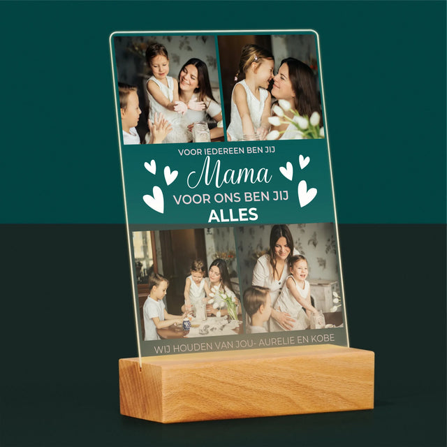 Fotocollage: Mama Jij Bent Ons Alles - Afdruk Op Acrylglas (Verticaal)