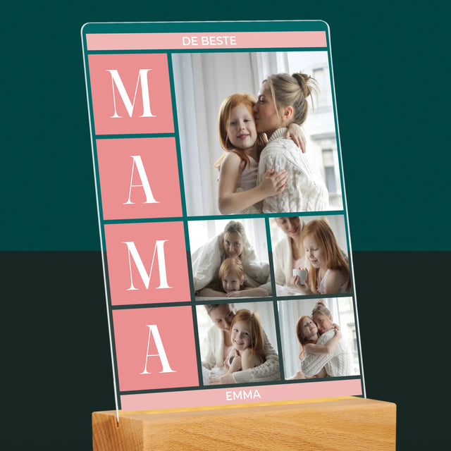Fotocollage: Collage De Beste Mama - Afdruk Op Acrylglas (Verticaal)