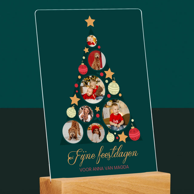 Fotocollage: Kerstboom, Kerstballen - Afdruk Op Acrylglas (Verticaal)