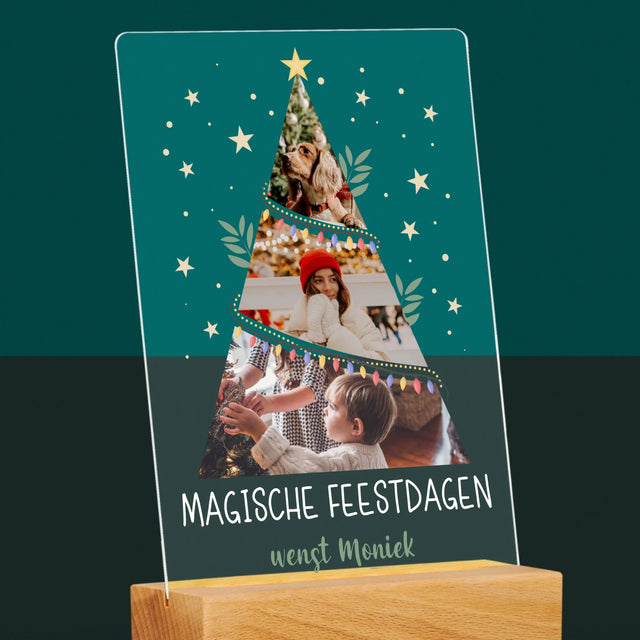 Fotocollage: Kerstboom, Magische Feestdagen - Afdruk Op Acrylglas (Verticaal)