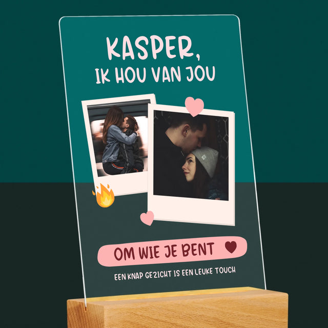Fotocollage: Ik Hou Van Jou Om Wie Je Bent - Afdruk Op Acrylglas (Verticaal)