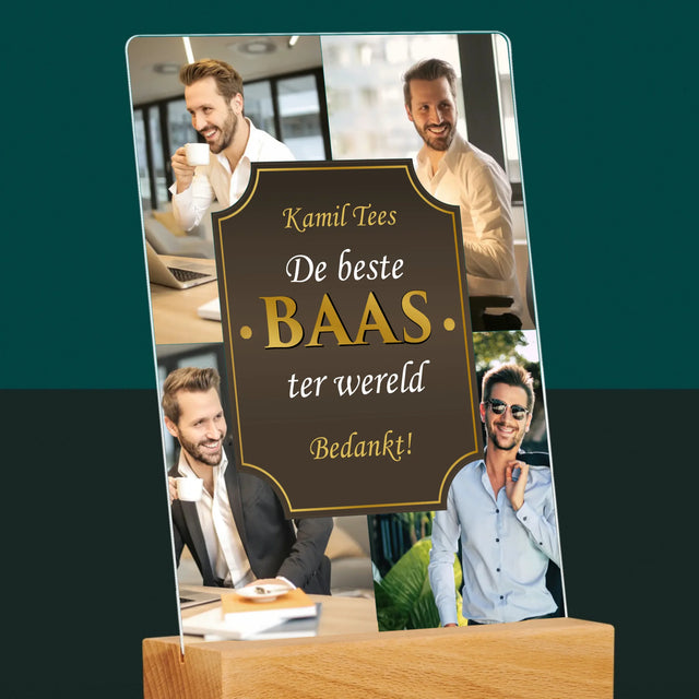 Fotocollage: De Beste Baas Ter Wereld - Afdruk Op Acrylglas (Verticaal)