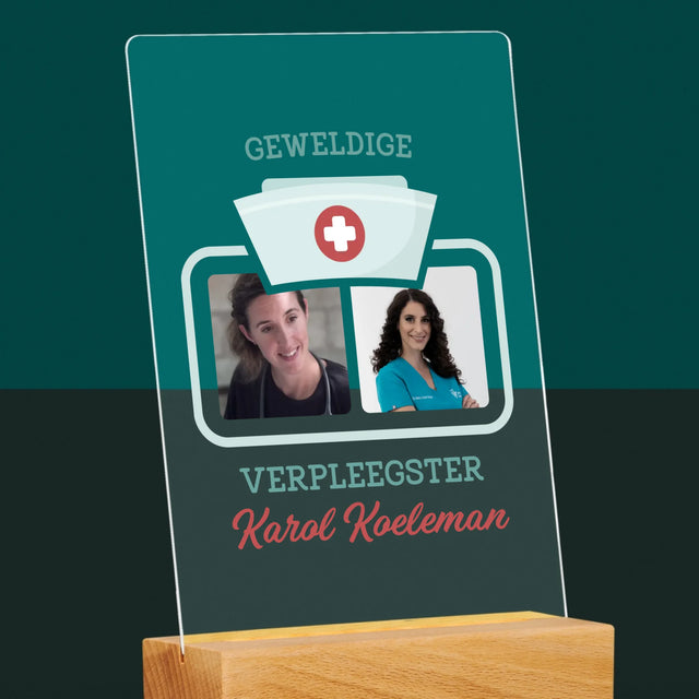 Fotocollage: Geweldige Verpleegster - Afdruk Op Acrylglas (Verticaal)