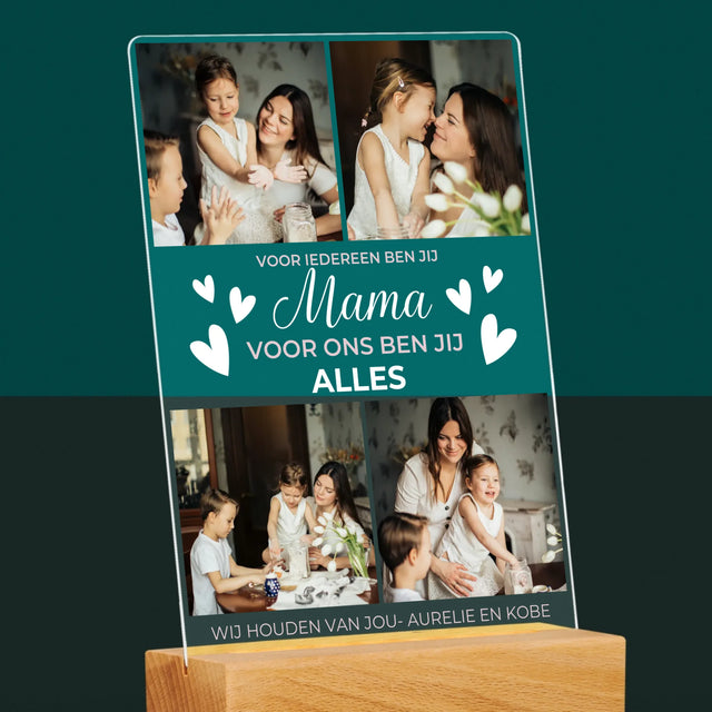 Fotocollage: Mama Jij Bent Ons Alles - Afdruk Op Acrylglas (Verticaal)