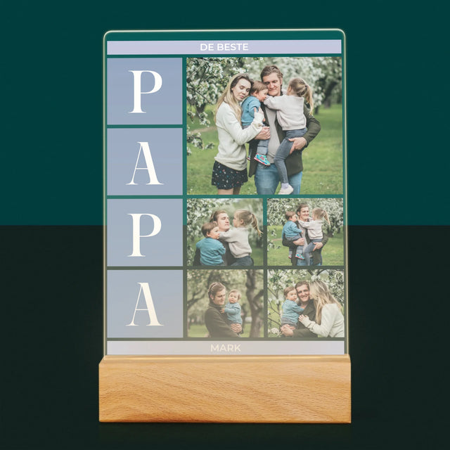 Fotocollage: Collage, De Beste Papa - Afdruk Op Acrylglas (Verticaal)