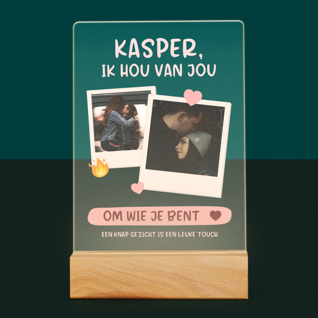 Fotocollage: Ik Hou Van Jou Om Wie Je Bent - Afdruk Op Acrylglas (Verticaal)