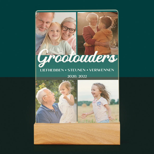 Fotocollage: Liefste Grootouders - Afdruk Op Acrylglas (Verticaal)