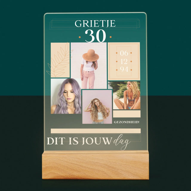 Fotocollage: Dit Is Jouw Dag - Afdruk Op Acrylglas (Verticaal)