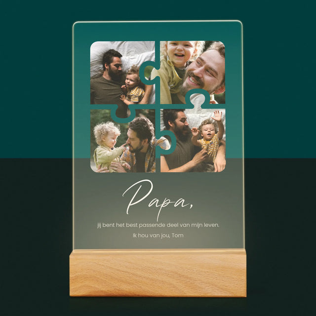Fotocollage: Fotopuzzel, Papa - Afdruk Op Acrylglas (Verticaal)