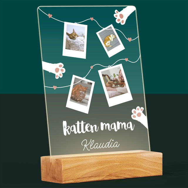 Fotocollage: Polaroid Kattenmama - Afdruk Op Acrylglas (Verticaal)