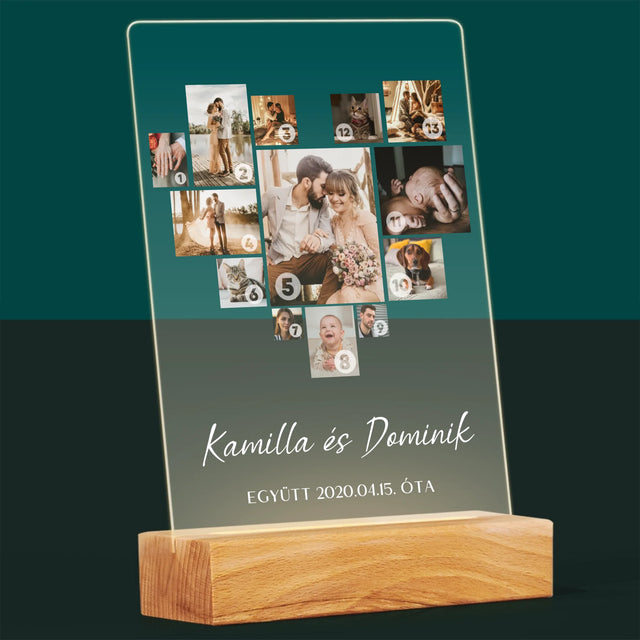 Fotocollage: Fotocollage Hart - Afdruk Op Acrylglas (Verticaal)