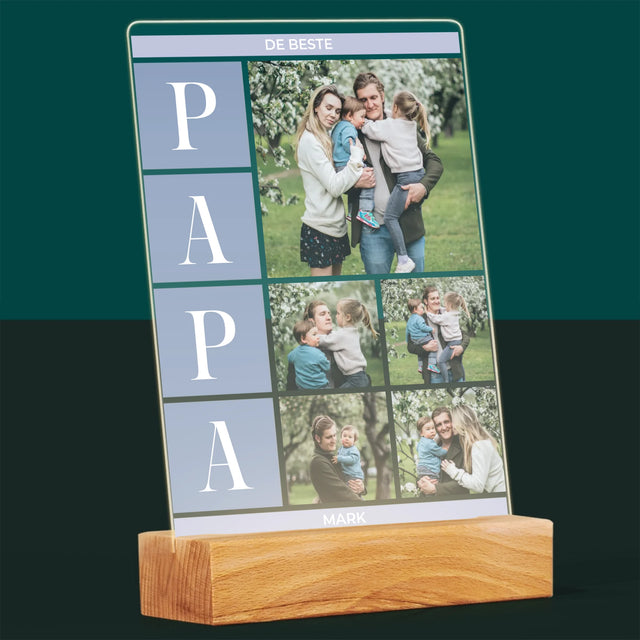 Fotocollage: Collage, De Beste Papa - Afdruk Op Acrylglas (Verticaal)
