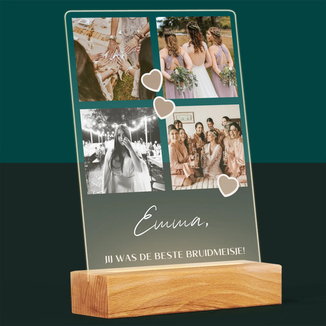 Fotocollage: Bedankt Collage, Bruidsmeisje - Afdruk Op Acrylglas (Verticaal)
