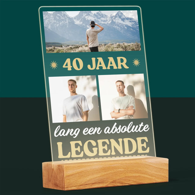Fotocollage: 40 Jaar Lang Een Legende - Afdruk Op Acrylglas (Verticaal)