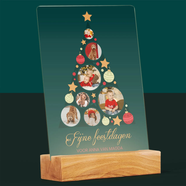 Fotocollage: Kerstboom, Kerstballen - Afdruk Op Acrylglas (Verticaal)
