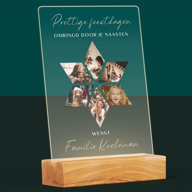 Fotocollage: Prachtige Feestdagen, Ster - Afdruk Op Acrylglas (Verticaal)