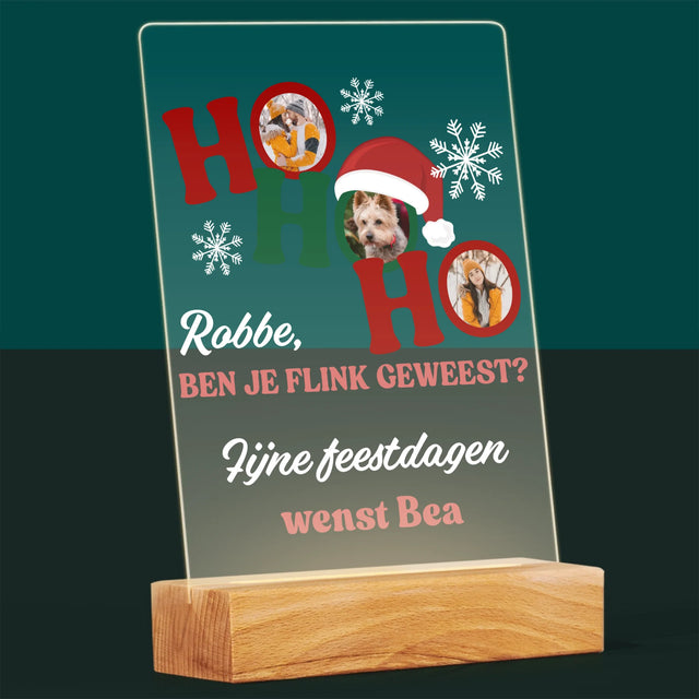 Fotocollage: Ho Ho Ho - Afdruk Op Acrylglas (Verticaal)