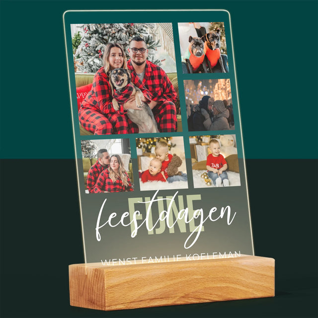 Fotocollage: Fijne Feestdagen - Afdruk Op Acrylglas (Verticaal)