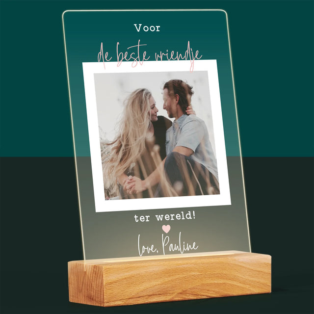 Foto En Handtekening: Voor De Beste Vriendje - Afdruk Op Acrylglas (Verticaal)