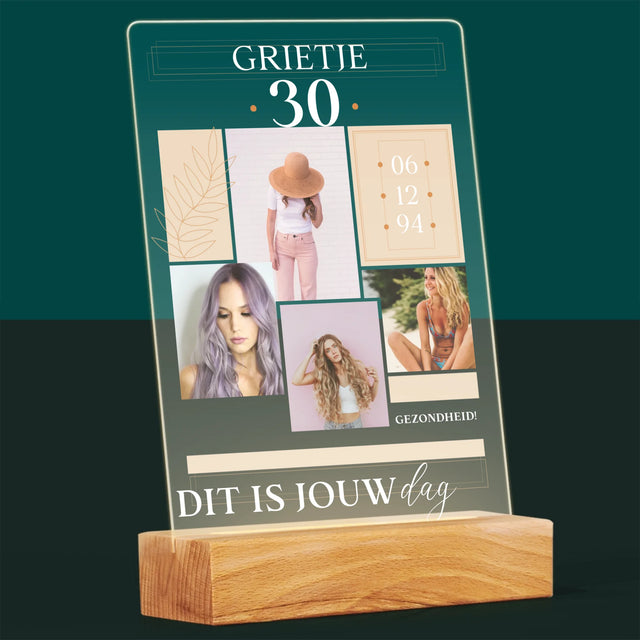 Fotocollage: Dit Is Jouw Dag - Afdruk Op Acrylglas (Verticaal)