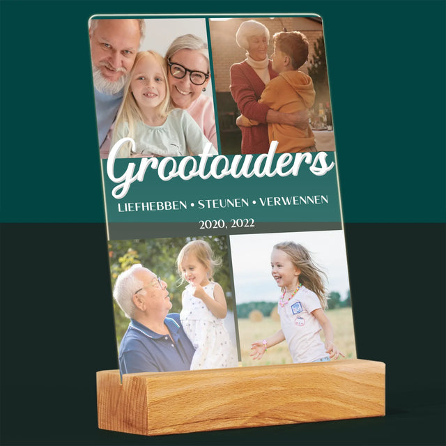 Fotocollage: Liefste Grootouders - Afdruk Op Acrylglas (Verticaal)