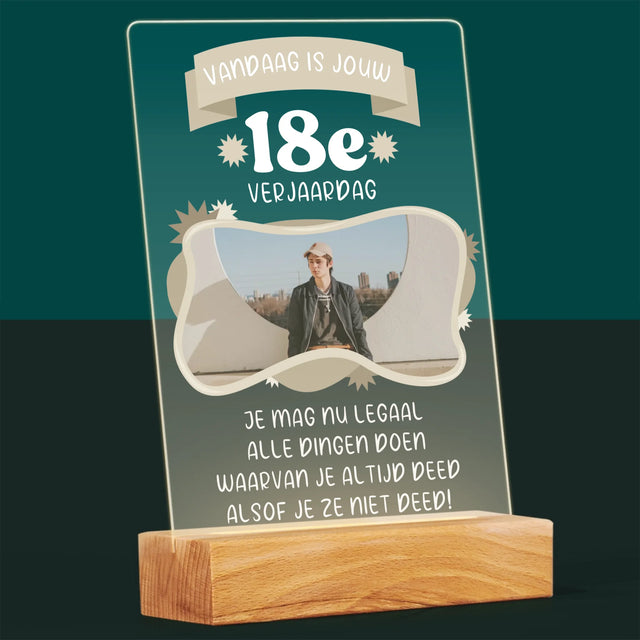 Foto En Handtekening: Legale Verjaardag - Afdruk Op Acrylglas (Verticaal)