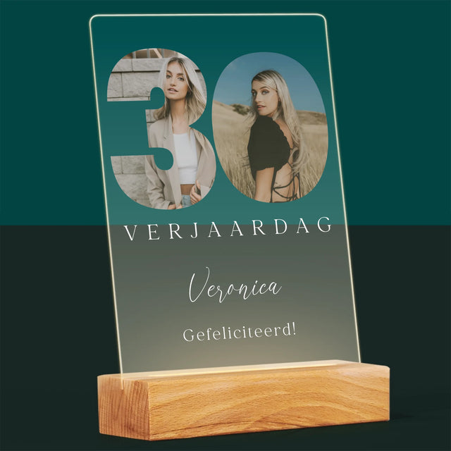 Woord Van Foto'S: 30E Verjaardag Handtekening - Afdruk Op Acrylglas (Verticaal)