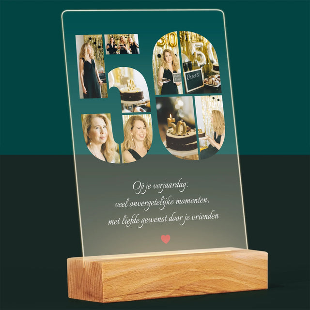 Vorm Van Foto'S: 50E Verjaardag Wensen - Afdruk Op Acrylglas (Verticaal)