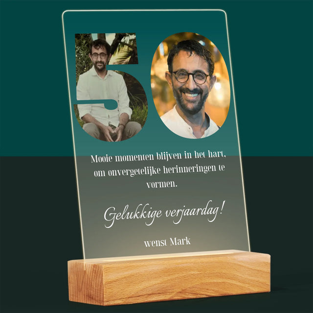 Woord Van Foto'S: 50E Verjaardag - Afdruk Op Acrylglas (Verticaal)