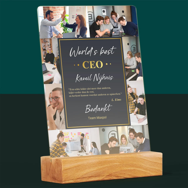 Fotocollage: World’S Best Ceo - Afdruk Op Acrylglas (Verticaal)