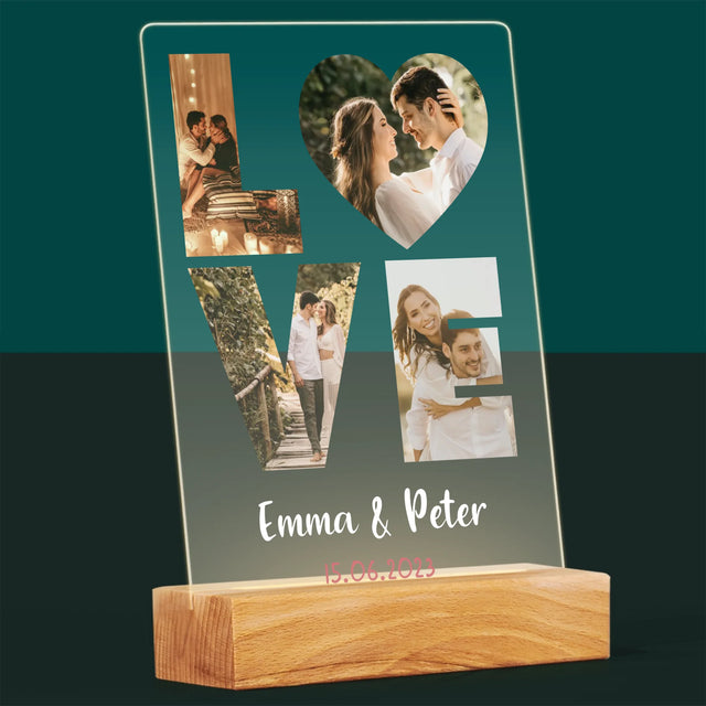 Woord Van Foto'S: Love Met Jouw Foto'S - Afdruk Op Acrylglas (Verticaal)
