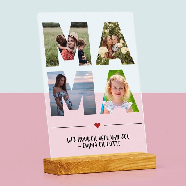 Woord Van Foto'S: Mama - Afdruk Op Acrylglas (Verticaal)