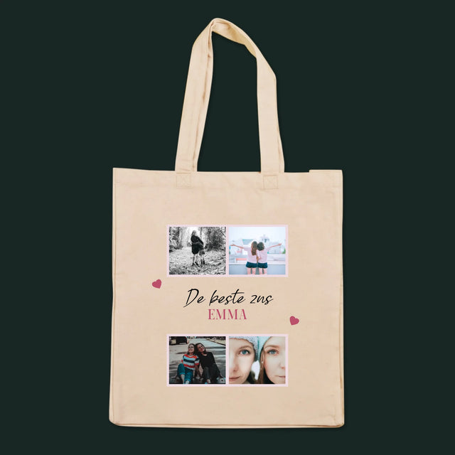Fotocollage: De Beste Zus - Canvas Tas